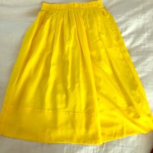 Jcrew yellow midi skirt